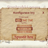 Starohradské pexeso - nastavení hry