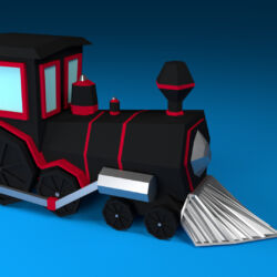 3D model low-poly lokomotivy 3D model low-poly lokomotivy